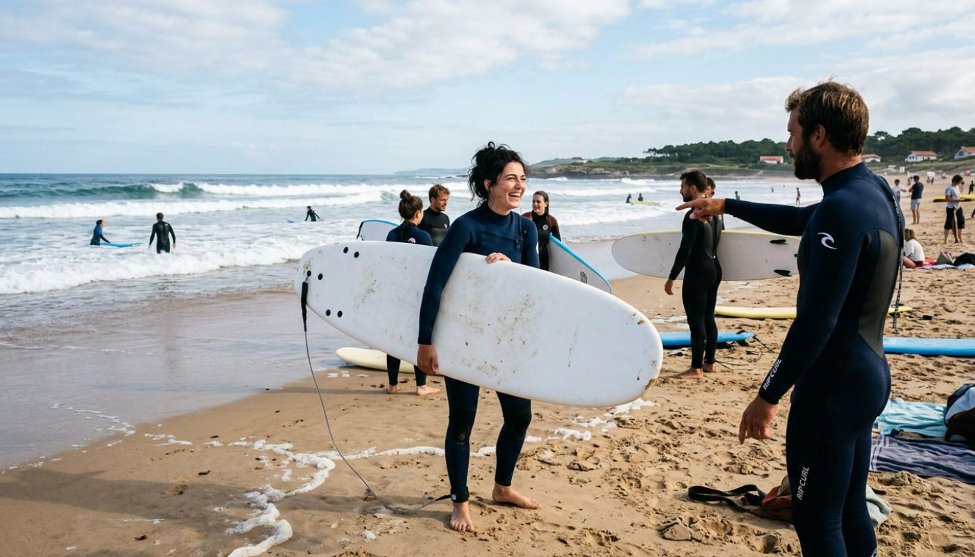Le récit inattendu d’un premier cours de surf : entre doutes et révélations